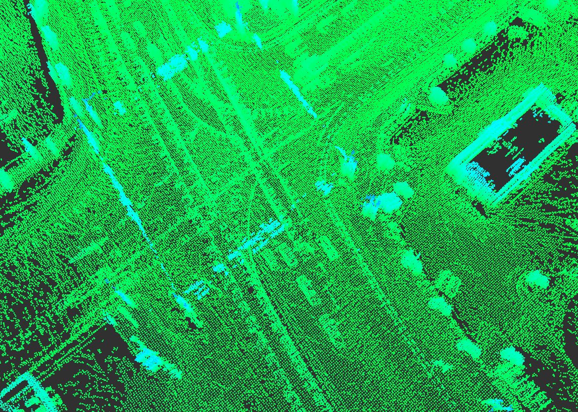 A SLAM map generated with a LiDAR sensor at our testing field